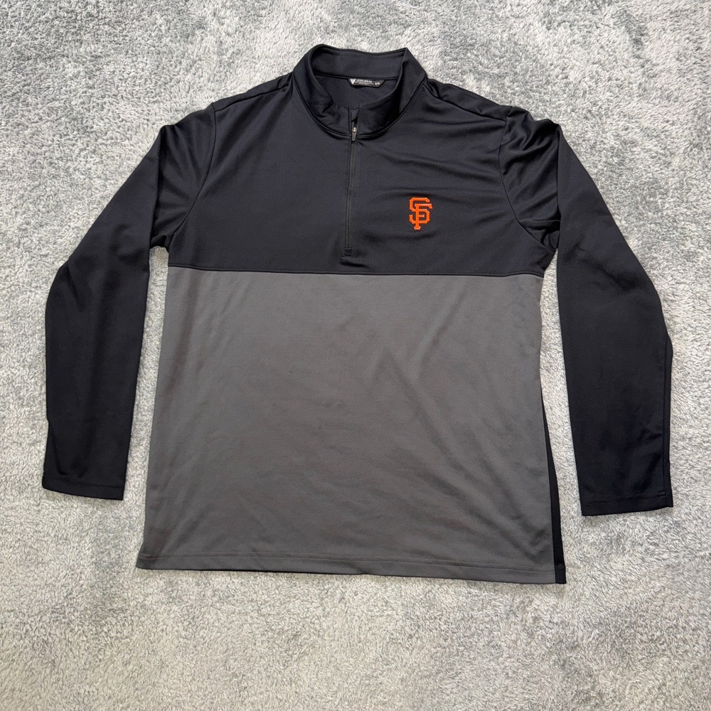 Levelwear Mens SF Giants Quarter Zip Pullover XL Black Grey Performance Logo
